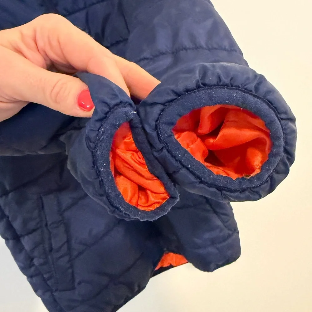 Cat & Jack Kid’s Dark Blue Puffer Jacket with Orange Lining